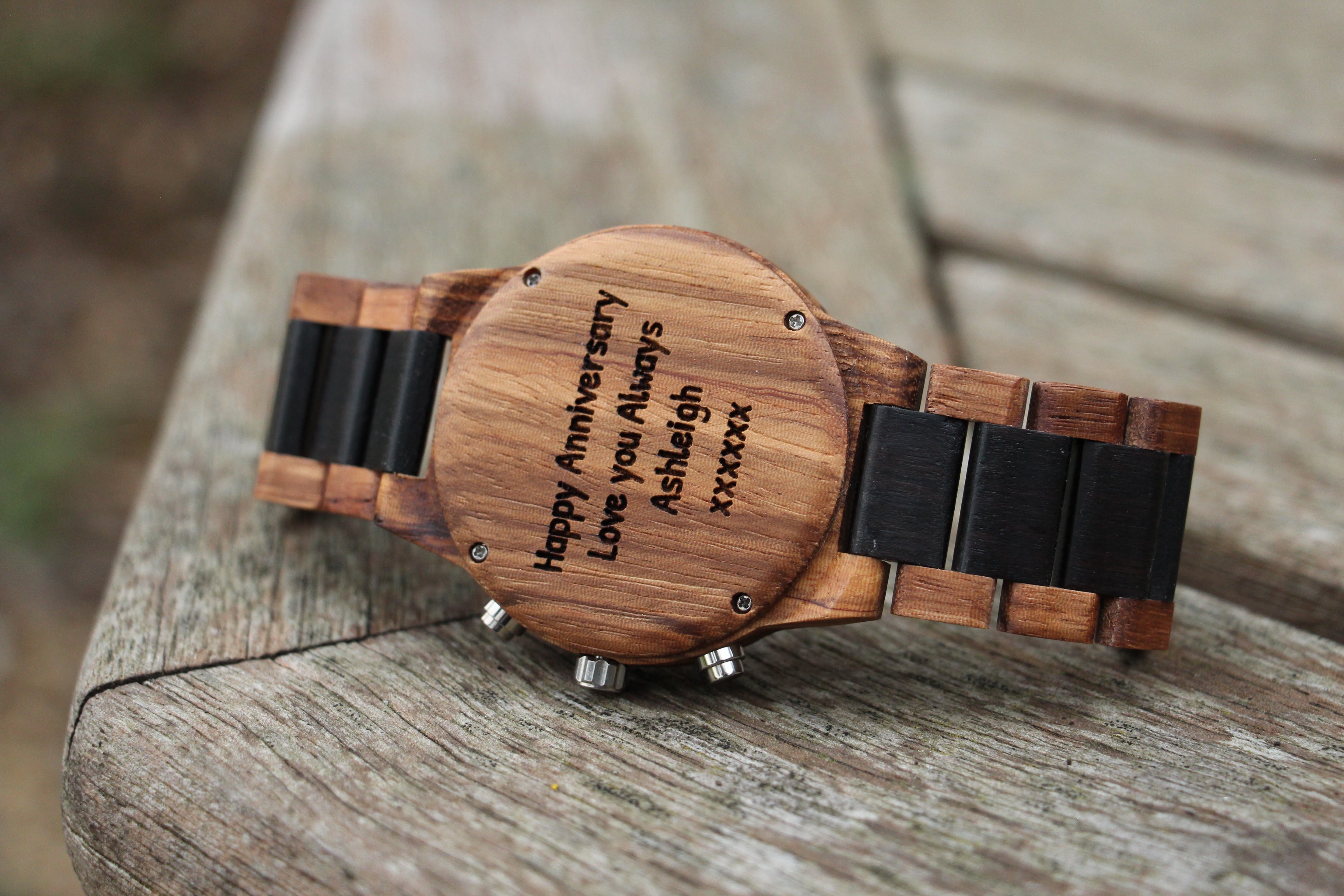 ENGRAVED WATCH MEN | Personalized Wood Watch For 2024 Boyfriend | 1st Anniversary Gift For Husband | Groomsmen Gift | Wooden Watches